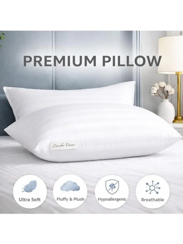Zensha_Decor_White_Set_Of_2_Polyester_Breathable_Sleep_Pillows
