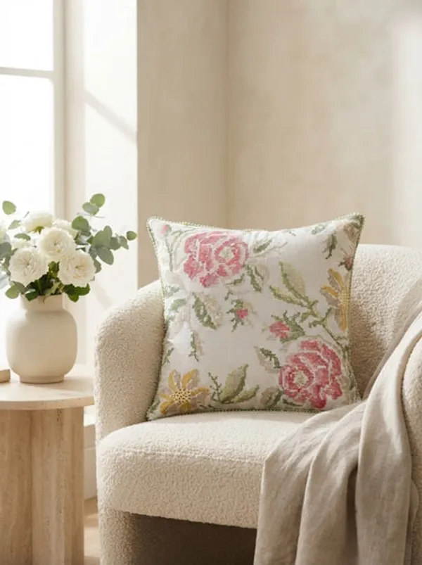 Floral_Cross_Stitch_Embroidered_Throw_Pillow_Cover_18_X_18_Inch_Pack_Of_1