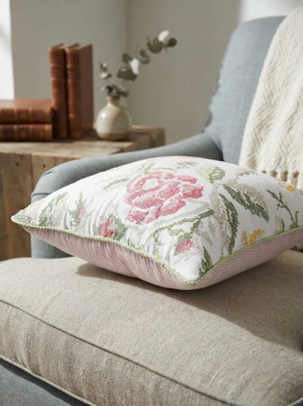 Floral_Cross_Stitch_Embroidered_Throw_Pillow_Cover_18_X_18_Inch_Pack_Of_1