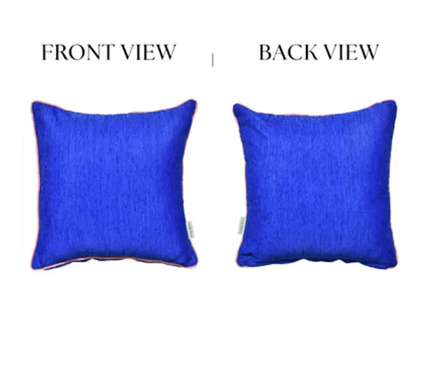 Navy_Velvet_Cushion_Cover_With_Pink_Pom_Pom_Trim_Soft_Polyester_Decorative_Pillow_Cover