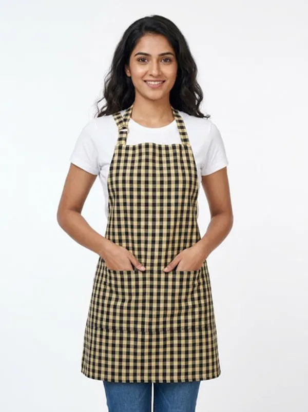Cotton_Kitchen_Apron_For_Women_Men_Black_Cream_Checkered_Cooking_Apron_With_Front_Pocket_1_Pack