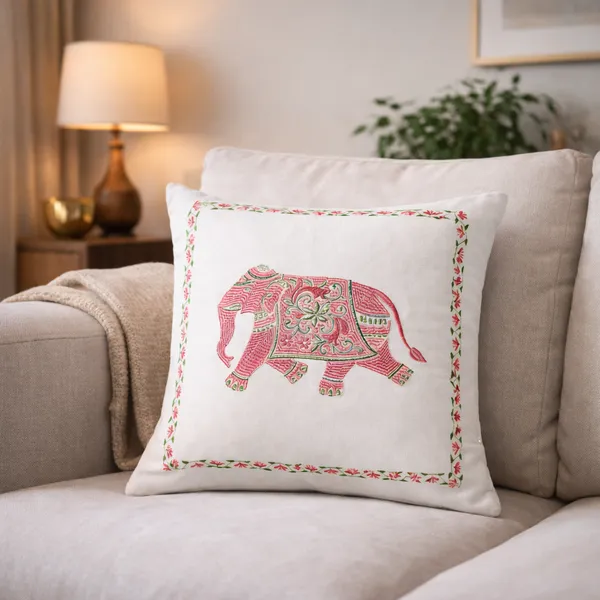 Pink_Embroidered_Elephant_Cushion_Cover_For_Sofa_Bed_Living_Room