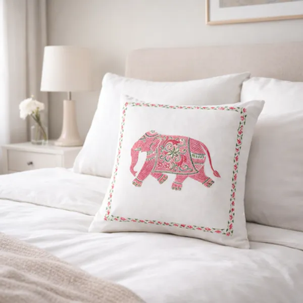 Pink_Embroidered_Elephant_Cushion_Cover_For_Sofa_Bed_Living_Room