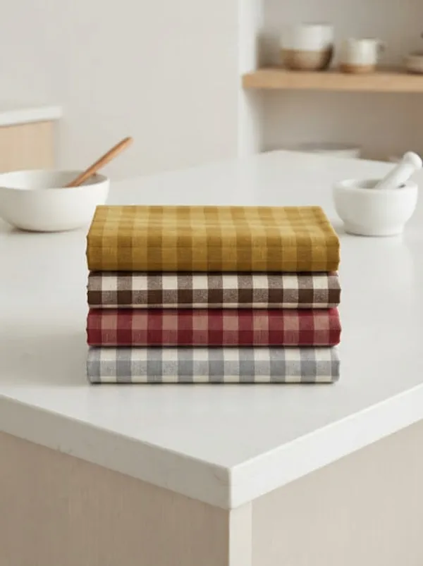 4_Piece_Checkered_Kitchen_Towel_Set_Soft_Absorbent_Cotton_Dish_Towels_For_Kitchen_Cleaning_Drying