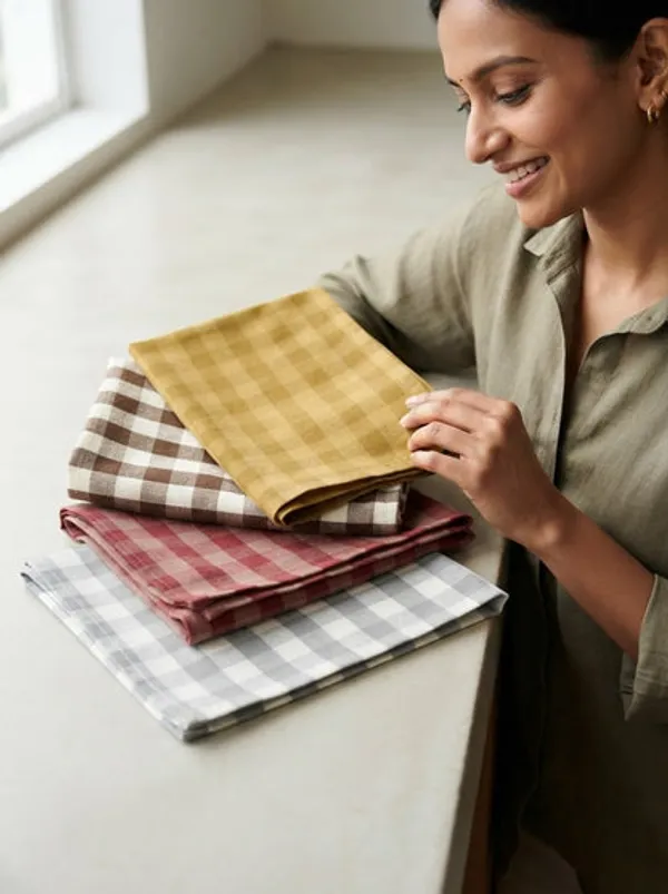 4_Piece_Checkered_Kitchen_Towel_Set_Soft_Absorbent_Cotton_Dish_Towels_For_Kitchen_Cleaning_Drying