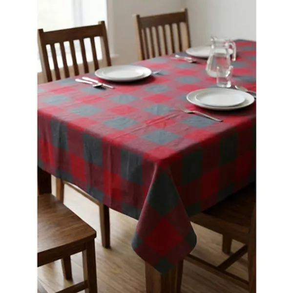Zensha_Cotton_Rectangular_Checkered_Dining_Table_Cloth_For_4_6_Seater_140x180_Cm_Wrinkle_Resistant_Perfect_For_Daily_Use_Parties