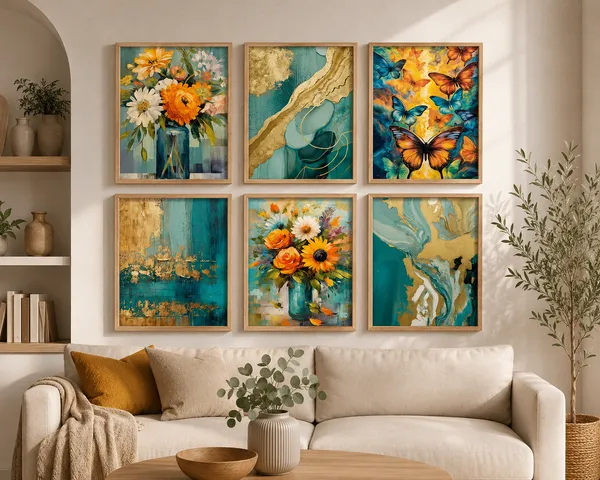 Wooden_Modern_Floral_Print_Set_Of_6_Wall_Art_Frames