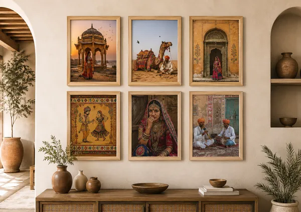 Wood_Traditional_Indian_Art_Framed_Wall_Decor_Set_Of_6