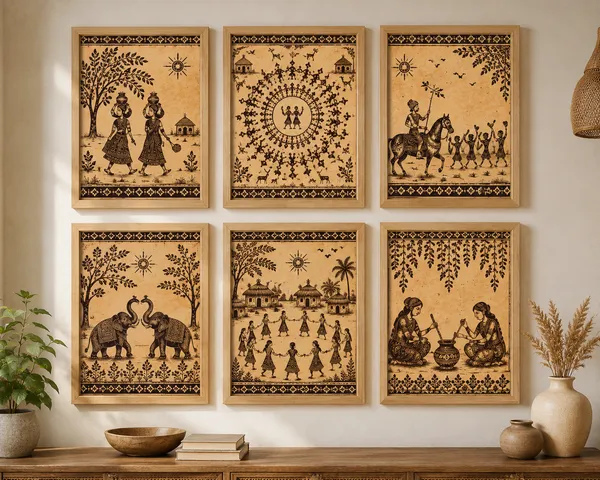 Wooden_Tribal_Folk_Art_Pattern_Wall_Decor_Set