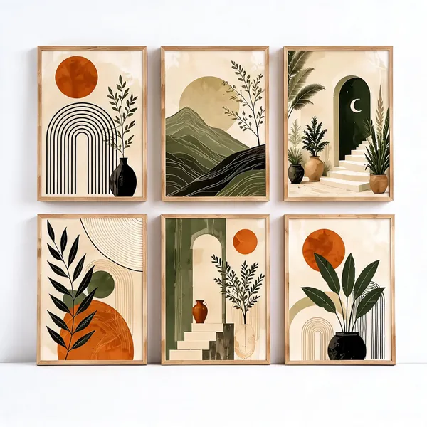 Wood_Frame_Bohemian_Abstract_Botanical_Wall_Art_Set