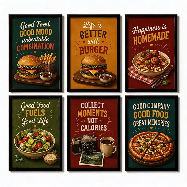 Framed_Food_Quote_Set_Of_6_Wall_Art_Prints