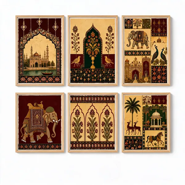 Wooden_Traditional_Indian_Art_Framed_Wall_Decor_Set