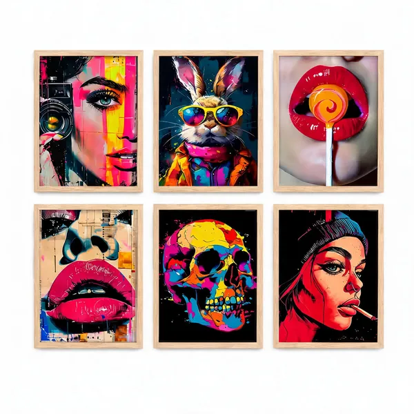 Wood_Pop_Art_Framed_Wall_Art_Set