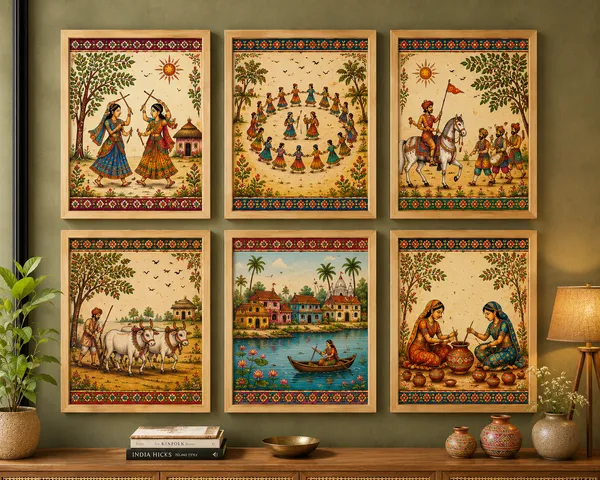Wooden_Traditional_Folk_Art_Set_Of_6_Wall_Paintings