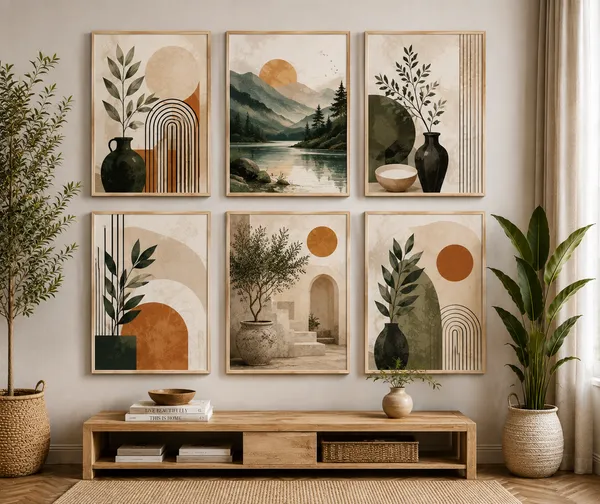 Wood_Modern_Botanical_Abstract_Framed_Wall_Art_Set