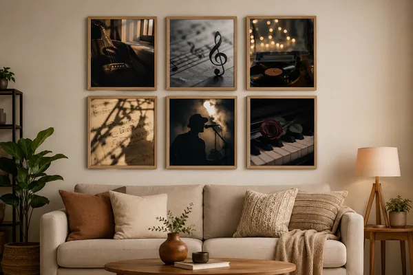Wooden_Musical_Art_Set_of_6_Framed_Wall_Prints
