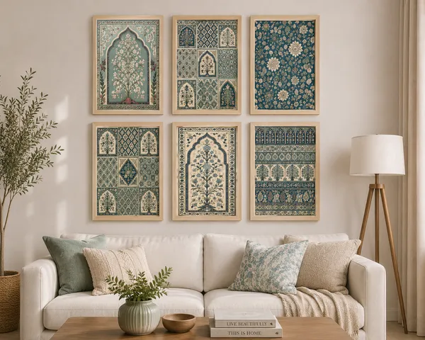 Framed_Traditional_Floral_Pattern_Wall_Art_Set