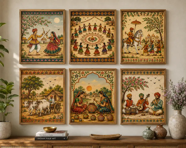 Indian_Folk_Art_Framed_Wall_Paintings_Set_Of_6