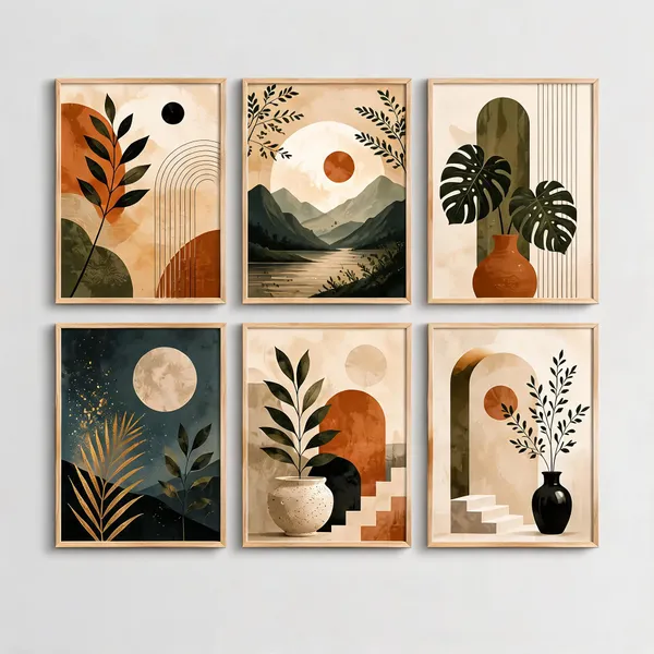 Abstract_Botanical_Print_Framed_Wall_Art_Set