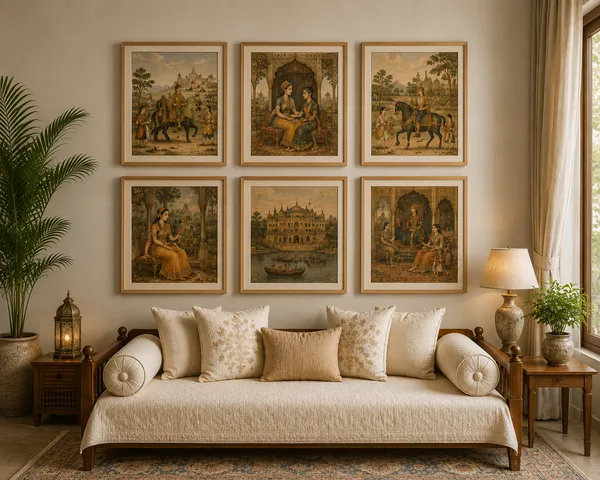 Wooden_Traditional_Indian_Scene_Set_Of_6_Framed_Wall_Art