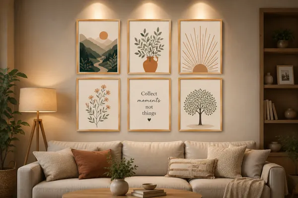 Wood-Toned_Modern_Botanical_Print_Wall_Art_Set