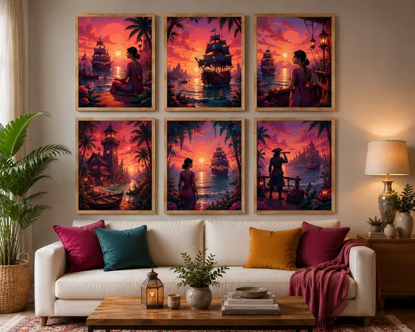 Framed_Coastal_Sunset_Scenic_Wall_Art_Set