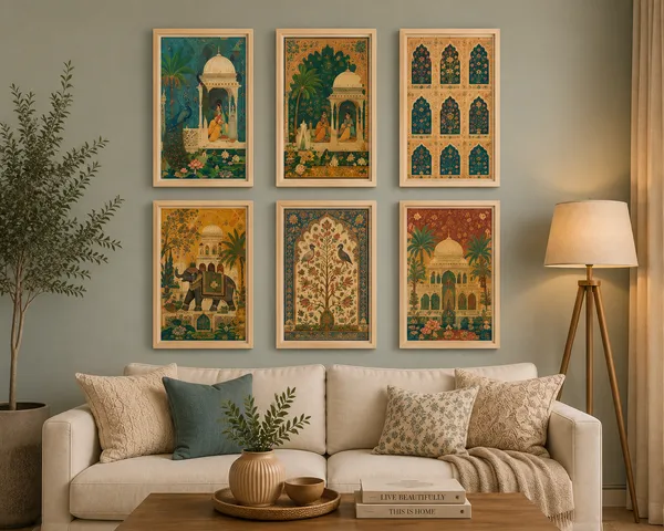 Wooden_Mughal-Style_Floral_Arch_Framed_Wall_Art_Set