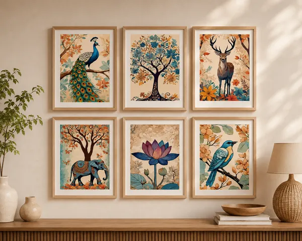 Wooden_Botanical_Animal_Art_Set_Framed_Wall_Decor