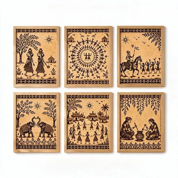 Wooden_Tribal_Folk_Art_Pattern_Wall_Decor_Set