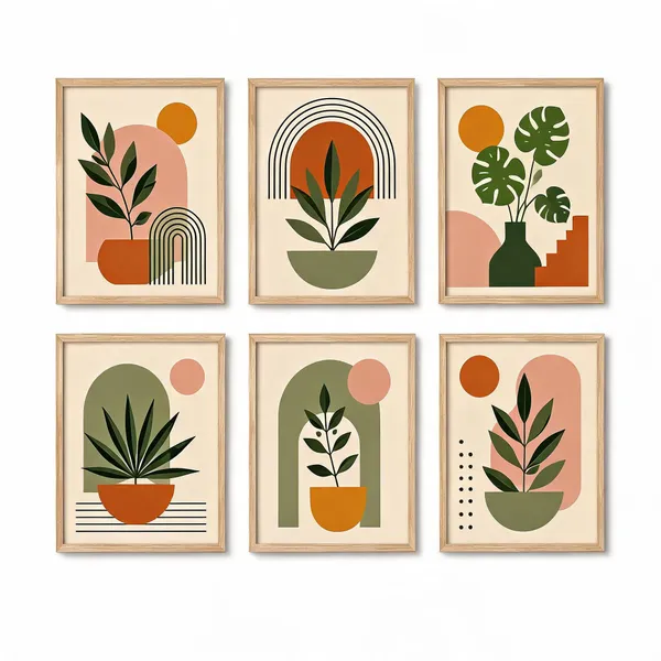 Abstract_Botanical_Set_Of_6_Framed_Wall_Art_Prints