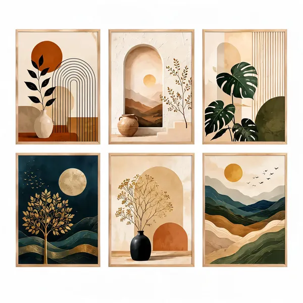 Abstract_Botanical_Landscape_Framed_Wall_Art_Set