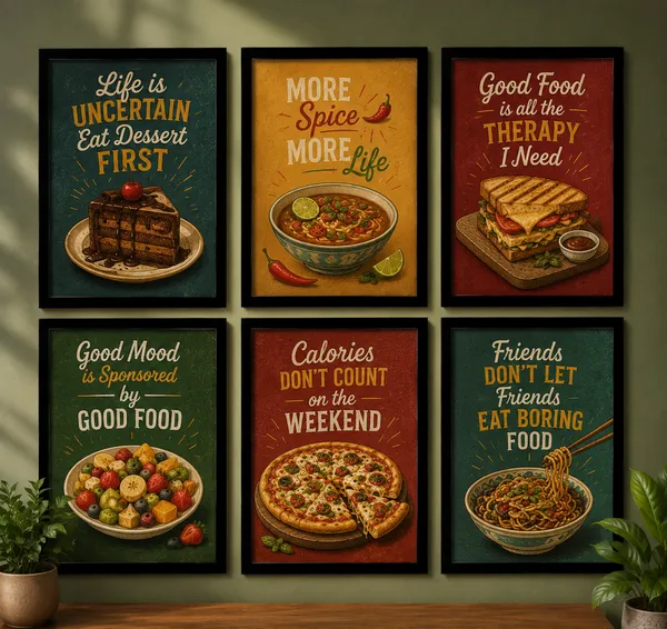 Framed_Food_Quote_Set_Of_6_Wall_Art_Prints
