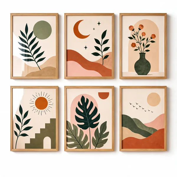 Wooden_Abstract_Botanical_Framed_Wall_Art_Set