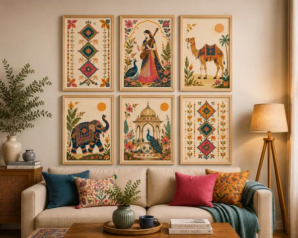 Framed_Traditional_Indian_Folk_Art_Wall_Set