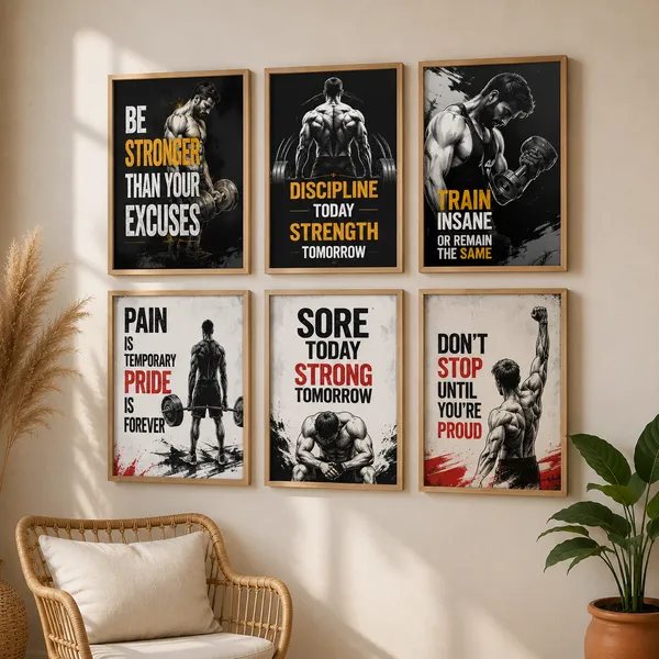 Wooden_Motivational_Fitness_Poster_Set_Of_6
