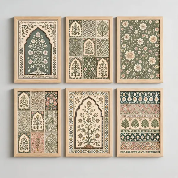 Wooden_Traditional_Floral_Pattern_Framed_Wall_Art_Set