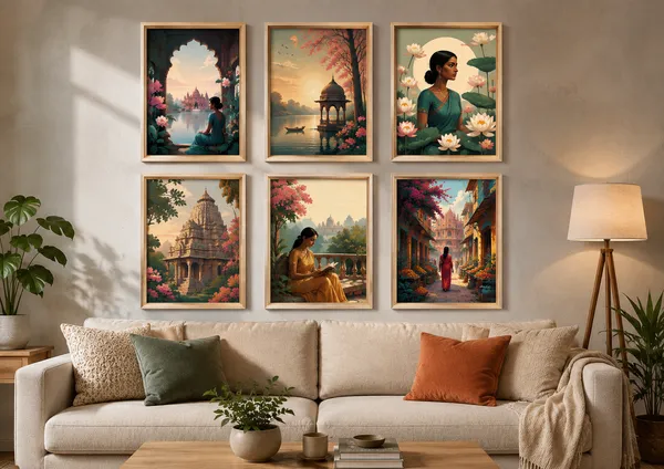 Indian_Scenic_Gallery_Wall_Six-Piece_Framed_Art_Set