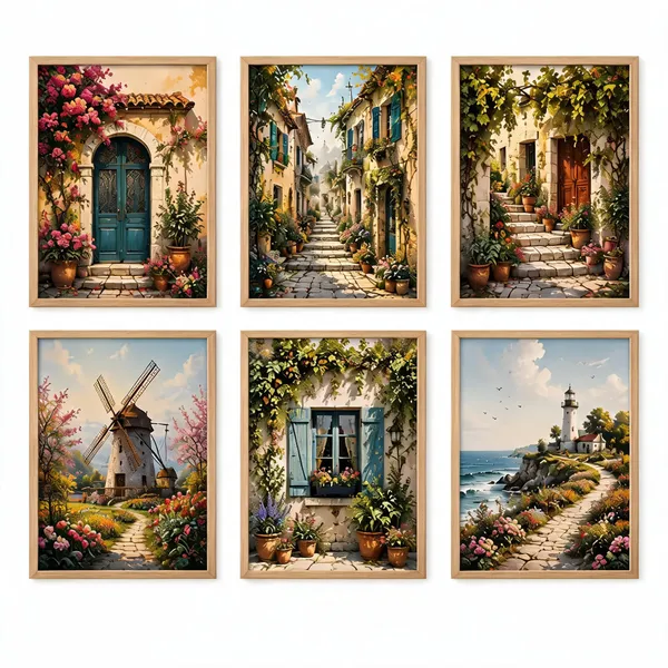 Wood_Tone_Scenic_Set_Of_6_Framed_Wall_Art_Prints