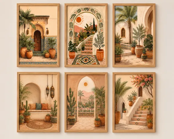 Wooden_Moroccan_Archway_Art_Set_Of_6_Framed_Wall_Prints