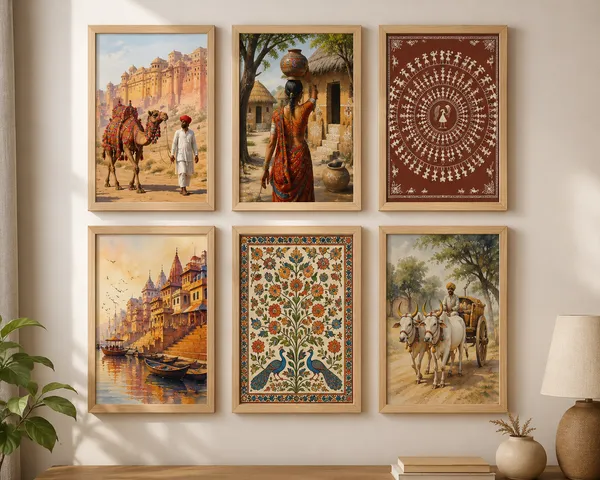Wooden_Indian_Scenic_Art_Framed_Wall_Decor_Set
