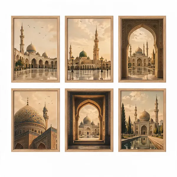 Wooden_Traditional_Architectural_Print_Framed_Wall_Art_Set