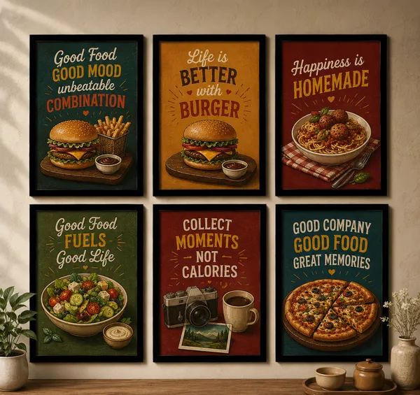 Framed_Food_Quote_Set_Of_6_Wall_Art_Prints