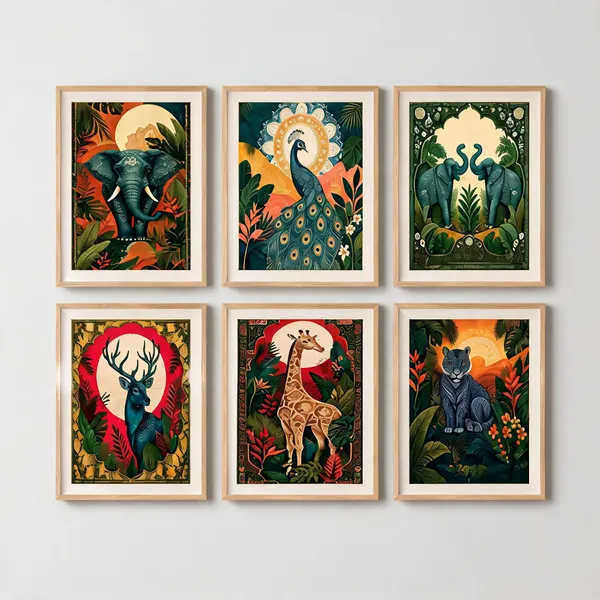 Botanical_Woodland_Animal_Framed_Wall_Art_Set