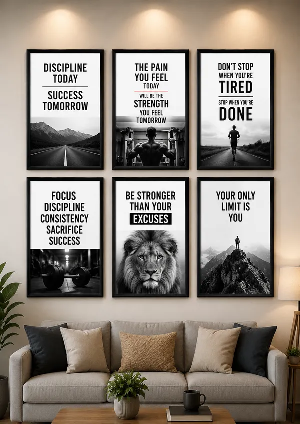Monochrome_Motivational_Quote_Framed_Wall_Art_Set
