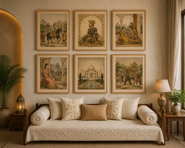 Wooden_Vintage_Indian_Art_Set_Of_6_Framed_Wall_Paintings