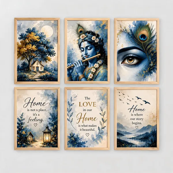 Wood_Look_Artistic_Set_Of_6_Framed_Wall_Art_Prints
