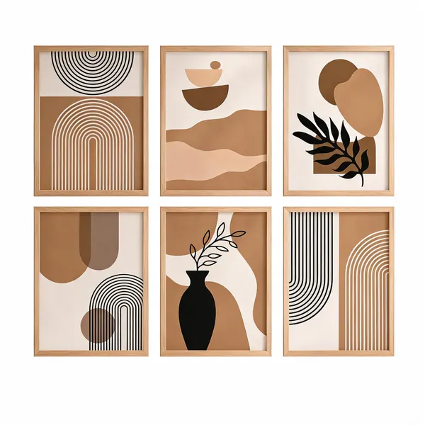 Wooden_Contemporary_Abstract_Set_Of_6_Wall_Art_Frames