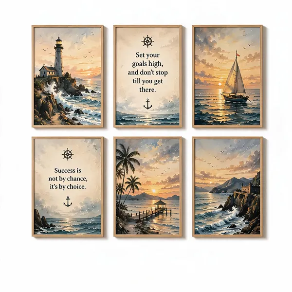 Nautical_Coastal_Art_Set_Of_6_Framed_Wall_Prints