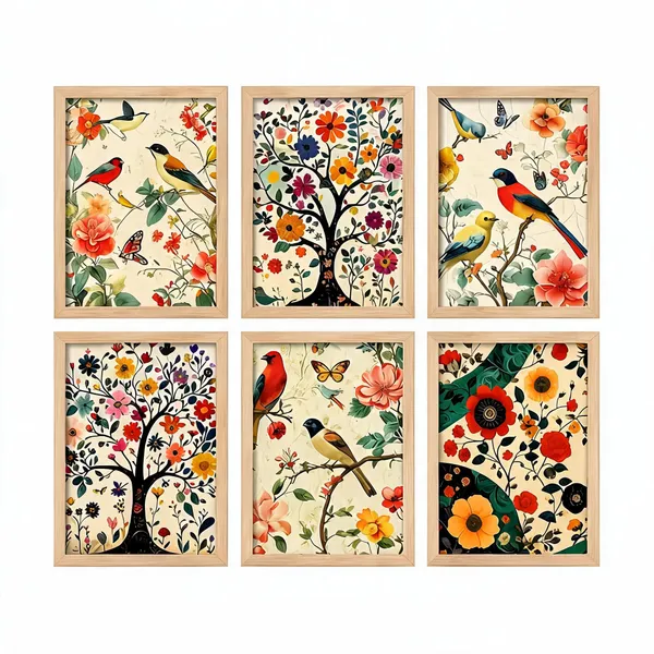 Wood-Tone_Framed_Botanical_Floral_Wall_Art_Set