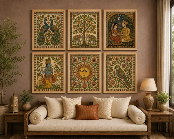 Wooden_Traditional_Indian_Motif_Six-Piece_Framed_Wall_Art_Set